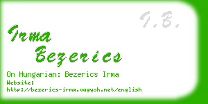 irma bezerics business card